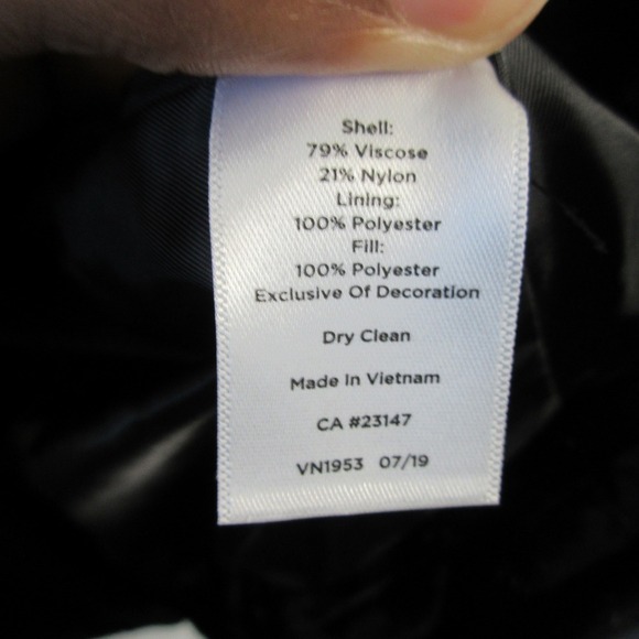 Talbots Quilted Velvet Blazer Jacket Women 2X Black Velour Ruffle Trim 680 - Picture 4 of 9